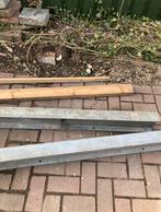 Verzinkte ijzeren balken - 2 stuks, Doe-het-zelf en Verbouw, Hout en Planken, Ophalen, Gebruikt, Balk, Overige houtsoorten