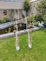 2 stuks mooie vazen met decoratie 1.55m hoog, Ophalen, Zo goed als nieuw