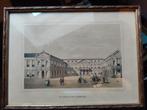 Antieke gravure steendruk prent van paleis Noordeinde, Ophalen of Verzenden