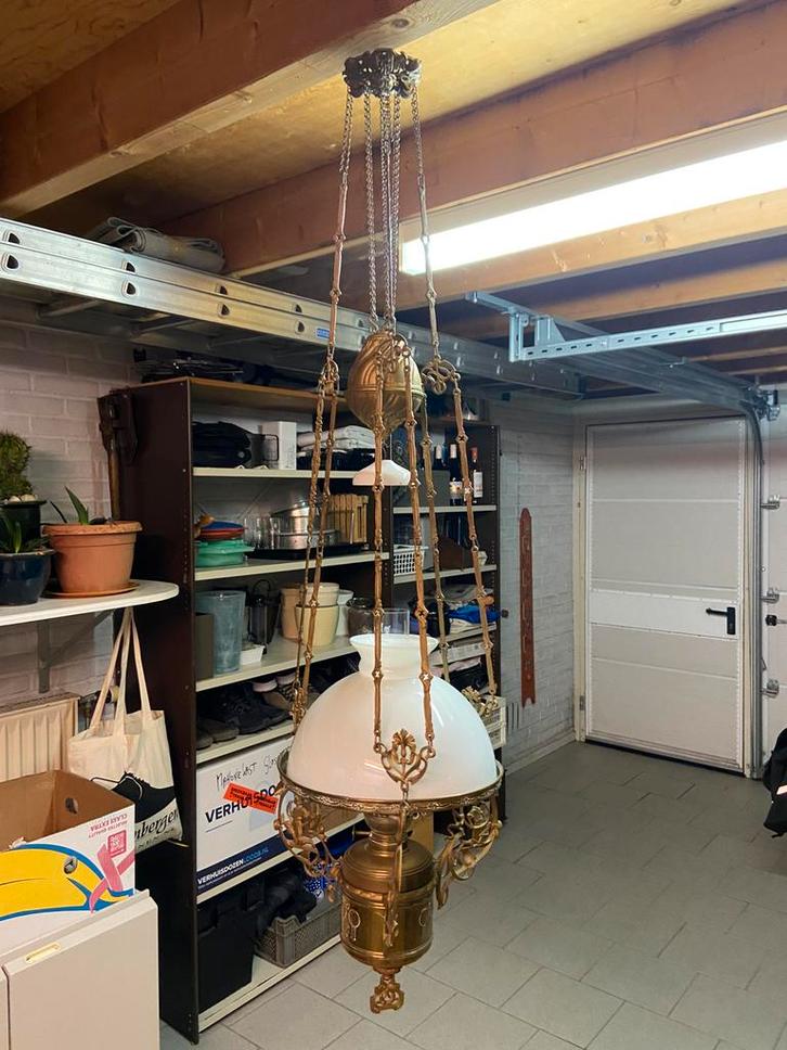 Antieke petroleum lamp., Antiek en Kunst, Antiek | Lampen, Ophalen of Verzenden