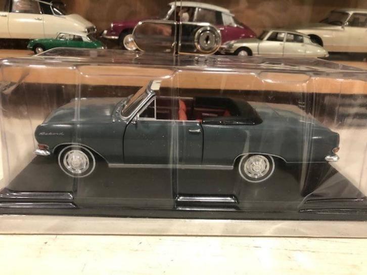 1:24 Opel A Rekord Cabrio 1964 Hachette Grijs M/B, Hobby en Vrije tijd, Modelauto's | 1:24, Zo goed als nieuw, Auto, Overige merken