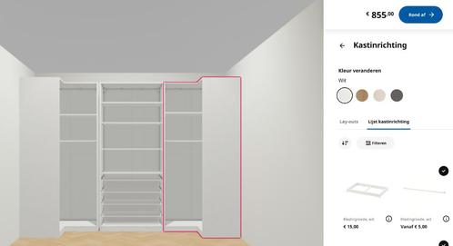Witte IKEA pax kasten set met twee hoekkasten, Huis en Inrichting, Kasten | Kledingkasten, Gebruikt, 200 cm of meer, 200 cm of meer