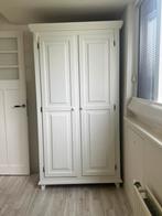 Witte grenen kledingkast 2-deurs hang en leg, Huis en Inrichting, Kasten | Kledingkasten, Ophalen, Gebruikt, 100 tot 150 cm, Met hangruimte