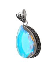 topaas eldsteen hanger, Verzenden, Nieuw, Met edelsteen, Zilver