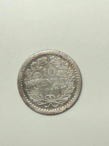Wilhelmina 10 cent 1912 hoge kroon beschikbaar voor biedingen