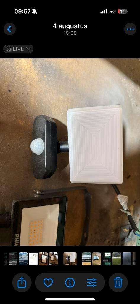 LED Buitenlamp met Bewegingssensor, Huis en Inrichting, Deurbellen, Gebruikt, Bedraad, Ingebouwde camera, Ophalen of Verzenden