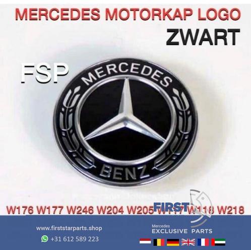 Mercedes AMG MOTORKAP LOGO ZWART EMBLEEM W204 W205 W212 W207, Auto-onderdelen, Carrosserie en Plaatwerk, Mercedes-Benz, Nieuw