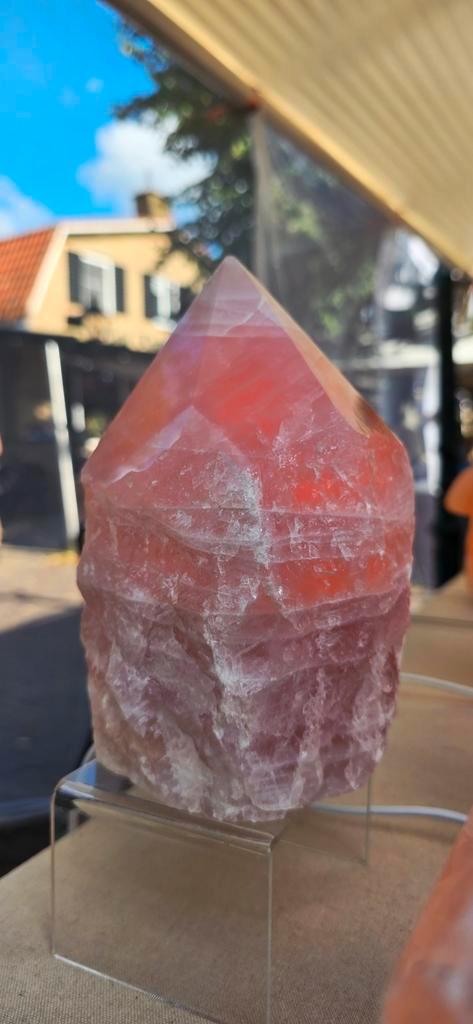 Rozenkwarts lamp punt, Verzamelen, Mineralen en Fossielen, Mineraal, Ophalen of Verzenden