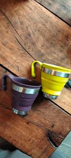 2 vouw bekers mokken mok beker koffie thee camping, Gebruikt, ., Ophalen of Verzenden, .