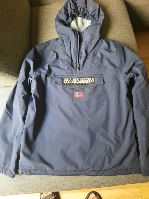 Napapijri Geographic Jas Blauw, Kleding | Heren, Truien en Vesten, Zo goed als nieuw, Blauw, Ophalen of Verzenden