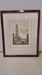 Ets Domtoren Utrecht van A. Wieringa, Antiek en Kunst, Ophalen of Verzenden