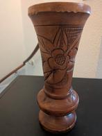 Houtsnijwerk bloemen vaas, Ophalen of Verzenden