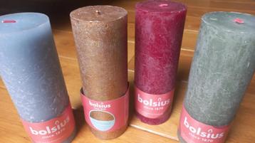 4 nieuwe Bolsius Rustieke kaarsen - 19cm hoog. beschikbaar voor biedingen