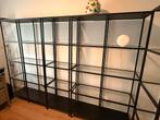 VITTSJÖ Stellingkasten - Zwartbruin/Glas, Ophalen, Met plank(en), Gebruikt, 100 tot 150 cm