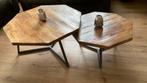 Prachtige mangohouten set hexagon, Ophalen, 50 tot 100 cm, Rond, Zo goed als nieuw
