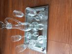Glasset 5 glazen met karaf op spiegelplaat handgegraveerd ', Ophalen, Zo goed als nieuw, Overige typen