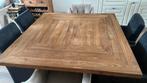 Massief vierkanten teak houten eettafel 140x140, Huis en Inrichting, Tafels | Eettafels, Ophalen, Teakhout, Zo goed als nieuw