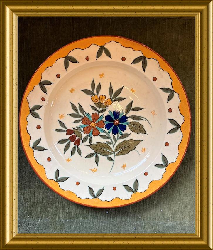 Oud platelen bord, plateel Zuidholland Gouda, Faroga, Antiek en Kunst, Antiek | Keramiek en Aardewerk, Ophalen of Verzenden