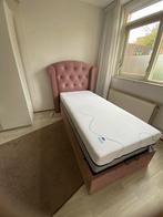Oudroze bed met opruimbak & Felman topper, Ophalen, Gebruikt, 90 cm, 200 cm