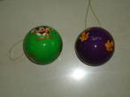 2 disney kerstballen 1 paarse mivkey mouse en, Ophalen of Verzenden, Zo goed als nieuw