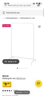 Kledingrek Ikea Mulig zwart 4 stuks, Ophalen, Zo goed als nieuw