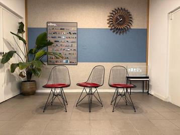 Vitra | Eames | DKR Wire Chair | Rood leder | 3x beschikbaar voor biedingen