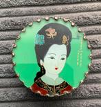 Japanse (geisha) poederdoos van zilver, Ophalen of Verzenden, Zilver