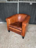 Schapenleren fauteuil, Huis en Inrichting, Ophalen, Gebruikt, 50 tot 75 cm, Leer