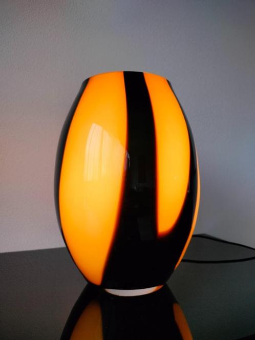 Murano Glas Design Tafellamp Amber Caramel Zwart 1980, Huis en Inrichting, Lampen | Tafellampen, Ophalen of Verzenden