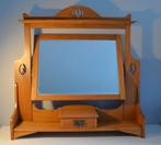 Kantelbare antieke spiegel - Amsterdamse school / Art-Deco, Ophalen, Vierkant, Zo goed als nieuw, 75 tot 100 cm