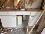 Eenvoudig Keukenblok met Spoelbak, Huis en Inrichting, Keuken | Complete keukens, Gebruikt, Wit, Enkelwandige keuken, Ophalen of Verzenden