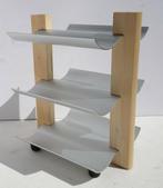 Wijnrek 6 flessen (hout + alu) - tafelmodel - 90s vintage, Gebruikt, 5 tot 15 flessen, Ophalen of Verzenden, Minder dan 50 cm