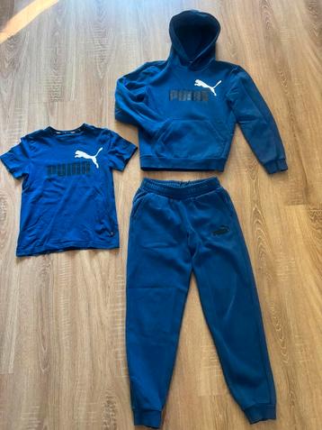 Set mt 152 blauwe puma broek, hoodie en t-shirt beschikbaar voor biedingen