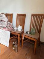 Houten Eetkamerstoelen, Huis en Inrichting, Gebruikt, Bruin, Ophalen of Verzenden, Vier