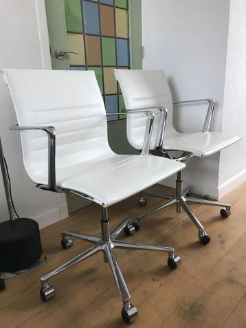 2 ICF Una Executive chair design stoel bureaustoel leer wit beschikbaar voor biedingen