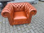 Chesterfield club fauteuil cognac + GRATIS BEZORGING, Huis en Inrichting, Ophalen of Verzenden, Nieuw, 75 tot 100 cm, Leer