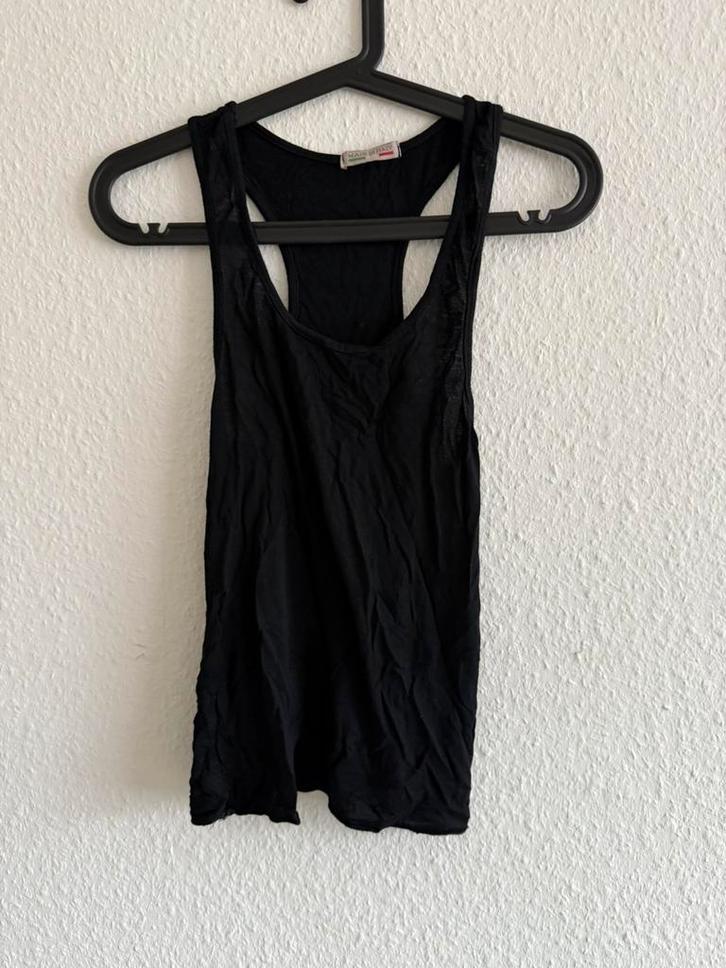 Zwart racerback hemd van Made in Italy, maat M, Kleding | Dames, Tops, Zo goed als nieuw, Maat 38/40 (M), Zwart, Zonder mouw, Ophalen of Verzenden