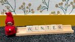 Houten scrabble letters Winter op bordje en winters poppetje, Huis en Inrichting, Ophalen of Verzenden, Zo goed als nieuw