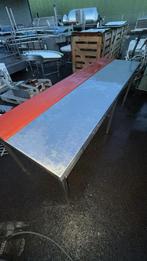 Vlees slagerij tafel met rode PVC plank - Horeca etc, Huis en Inrichting, Keuken | Keukenelementen, Ophalen of Verzenden, Gebruikt