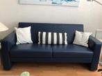 2 1/2 blauwe lederen zitbank, Huis en Inrichting, Ophalen, Minder dan 75 cm, 150 tot 200 cm, Leer