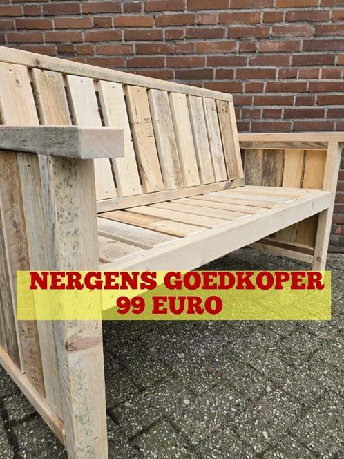 ✅Uniek sloophouten tuinbank – Stoer & sfeervol tuinset!, Tuin en Terras, Tuinbanken, Nieuw, Hout, Ophalen of Verzenden