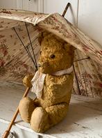 Brocante oude Franse parasol bloemen stof, Ophalen of Verzenden