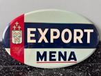 Schitterend Mena Export bier glacoide bord. 1950., Ophalen of Verzenden, Gebruikt, Reclamebord