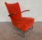 Fauteuil Vintage Industriële Bauhaus Gispen buizen frame, Huis en Inrichting, Fauteuils, Ophalen of Verzenden