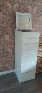 MALM Ladekast 6 lades, wit/spiegelglas, Huis en Inrichting, Kasten | Ladekasten, Ophalen, Minder dan 50 cm, Gebruikt, 5 laden of meer