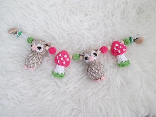 Wagenspanner met uiltjes en paddenstoelen, Kinderen en Baby's, Kraamcadeaus en Geboorteborden, Nieuw, Ophalen of Verzenden