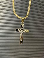 14k Gouden Koningsketting met Kruis, Ophalen of Verzenden, Zo goed als nieuw, Goud, Met hanger