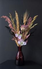 Kunst- en Droogbloemen gebonden boeket met vaas H43 cm, Ophalen of Verzenden, Nieuw