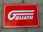Zeer zeldzaam emaille bord reclamebord van Goliath bussen, Ophalen of Verzenden, Gebruikt, Reclamebord