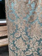 Mooie meubelstof blauw/groen met beige bloemmotief, Ophalen of Verzenden